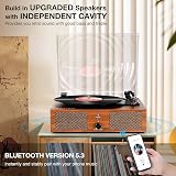 Udreamer Vinyl Record Player Turntable with Built-in Speakers 3 Speed Brown view 2