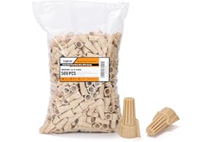 YMYP 500PCS Winged Wire Nut Connector - AWG 22-8 Brown(Tan) - Insulated Insert Twist Electrical Wire Terminal with Spring, Portable Wire Caps for Quick Connection