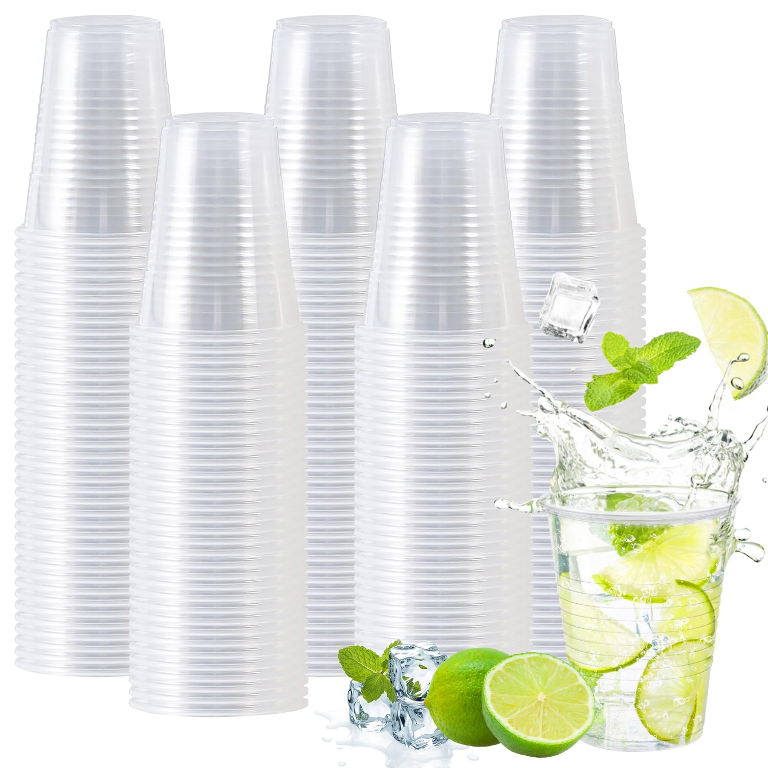 Photo 1 of Clawsoff 12 oz Clear Plastic Cups 300 Pack, Disposable Cups,Party Drinking Cup, Cups for Party, Graduation, Travel, Holiday, Events