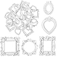 Vintage Resin Picture Frame Antique Photo Resin Frame Mini Resin Jewelry Display Frame Photography Photo Frame DIY Small Photo Frame for Manicure Photo Home Decoration(White)