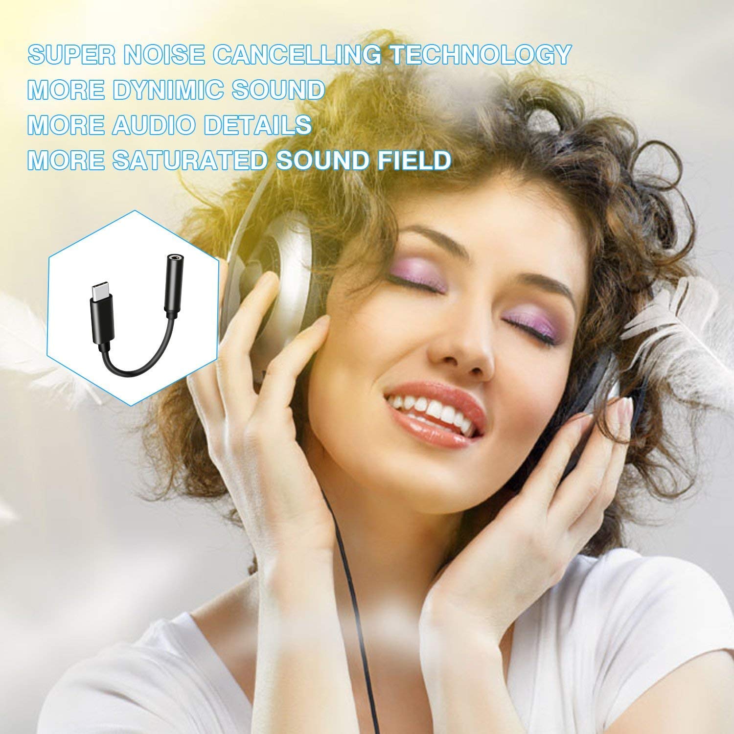 USB C to 3.5mm Headphone Jack Adapter, Mxcudu USB C to 3.5mm Audio Adapter Headphone Jack Dongle Compatible with Google Pixel 4/3/3XL, Samsung Galaxy Note 10/10+, iPad Pro 2018 and More(Black)