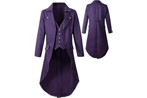 Men’s Medieval Steampunk Tailcoat Jacket Vintage Renaissance Gothic Victorian Frock Coat for Holloween