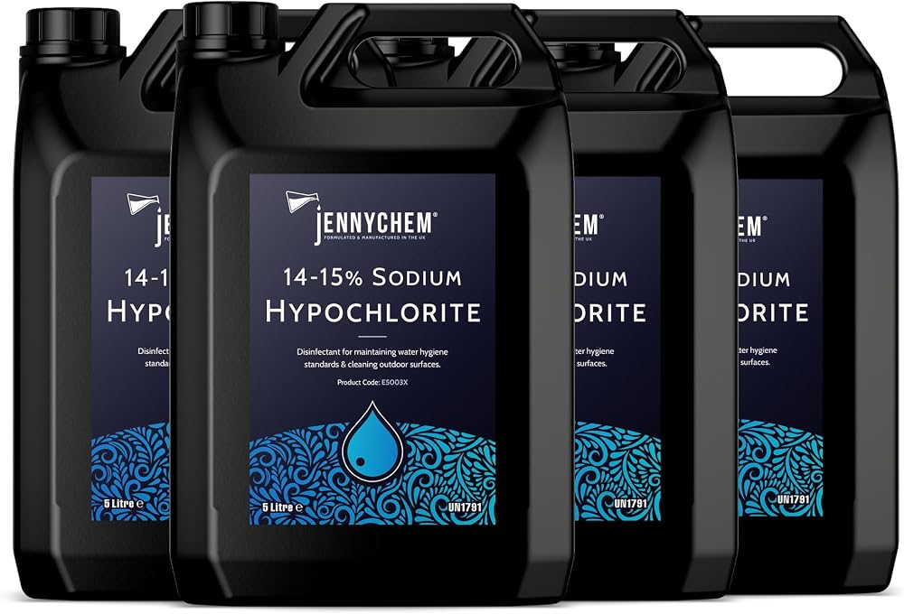 Jennychem Sodium Hypochlorite 14–15% 20L Patio Cleaner & Pool Chlorine