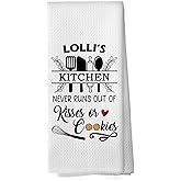shiviody Lolli Gifts Kitchen Towels - Grandmother Mothers Dish Towels, Grandma Birthday Gifts from Grandkids Decorative Absorbent Dishcloths Hand Towel for Kitchen Decor 16x24 Inches