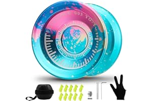 FETESNICE Yoyo Professional for Kids Yo Yo Metal Yoyo Unresponsive/Responsive Dual Purpose Yoyos- Trick with Bag, Removal Bearing Tool,Glove,10 Yo-Yo Strings and Bearing Kit(Multi-Colored)