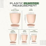 Utopia Home Pink Plastic Planters 10 Pack Multisize Indoor Decorative Pots view 2