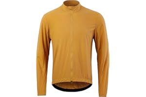 RISESBIK Men's Cycling Jacket Ultra-light Cycling Tops 4 Pockets Windproof Waterproof Bike Windbreaker Double Open Zipper