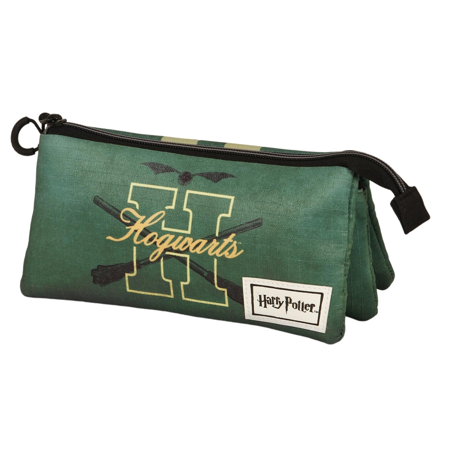 Harry Potter Howarsity-ECO Triple Pencil Case, Green, 23 x 11 cm