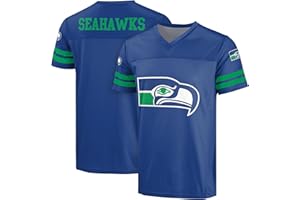 FOCO NFL Men's Officially Licensed Throwback Retro Primary Logo Game Day Football V-Neck Top