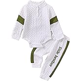 Hihosdor Newborn Boy Outfits Knit Long Sleeve Romper Pants Set Fall Winter Baby Boy Clothes 0 3 6 9 12 Months