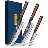 HOSHANHO 3 Pieces Knife Set, Professional High Carbon Steel Kitchen Knives Set, Ultra Sharp Japanese Chef Knife Set with Ergonomic Handle & Gift Box