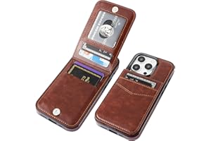 KIHUWEY Compatible with iPhone 15 Pro Case Wallet with Credit Card Holder, Flip Premium Leather Magnetic Clasp Kickstand Heavy Duty Protective Cover for iPhone 15 Pro 6.1 Inch (Brown)