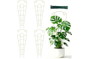 MIJAYENV 4 Pack 30 Inch Plant Trellis Indoor for Potted Plants Indoor Plant Trellis for Climbing Plants Stackable Houseplant Trellis Metal Garden Pot Trellis for Vine Ivy Support (4Pcs 30inch Gold)
