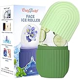 CrafTreat Ice Roller for Face, Eyes & Neck – Reusable Silicone Ice Mold for De-Puffing, Skin Care & Facial Massage (Green)