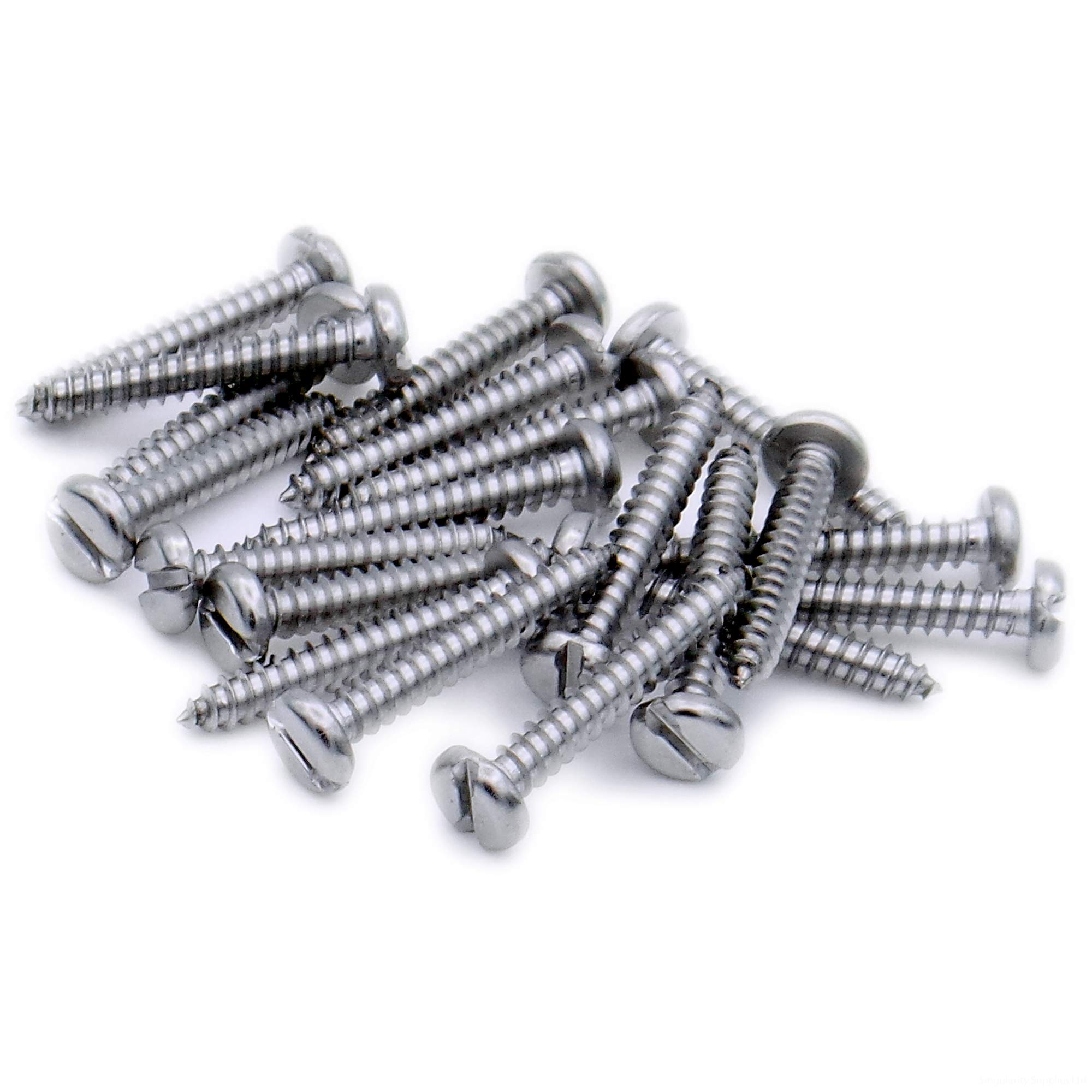 No.6 x 0.875 (3.5mm x 22mm) Slot Pan Self-Tapping Screw - Stainless Steel (A2) (Pack of 20)