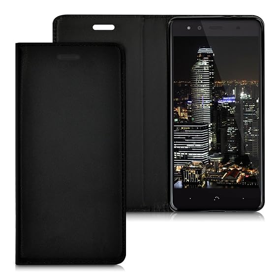 kwmobile bq Aquaris X5 Hülle - Kunstleder Handy Schutzhülle - Flip Cover Case für bq Aquaris X5