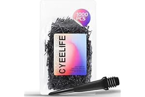 CyeeLife 2BA Thread Plastic Tip Dart Points 1000 Pack,Darts Soft Tip,Soft Dart Tips Set, Dart Accessories,Soft Tip Sets