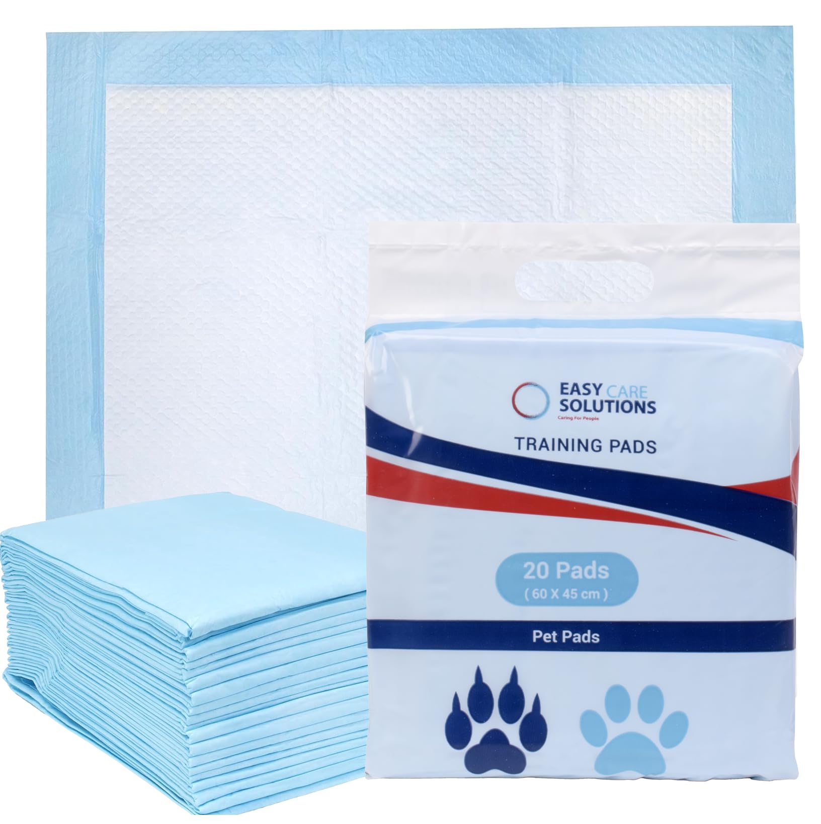 20 x Easy Care Solutions Dog & Puppy Training Pads | 60 x 45cm | Super Absorbent Large Pet Pads | Leak - Proof Heavy Duty Training Pad