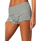 Sunloudy Womens Fold Over Lounge Shorts Low Rise Fold Over Skinny Sleep Shorts Cute Micro Pj Shorts Sleepwear