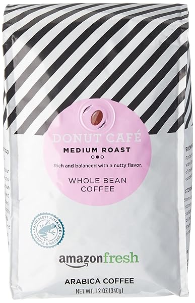 AMAZONFRESH DONUT CAFE WHOLE BEAN COFFEE, MEDIUM ROAST,...