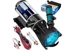 RISTOW RV Macerator Pump 12V, 12GPM RV Waste Water Pump Self-Priming Sewer Pump with Garden Hose Discharge Port, Quick Release Sewage Pump