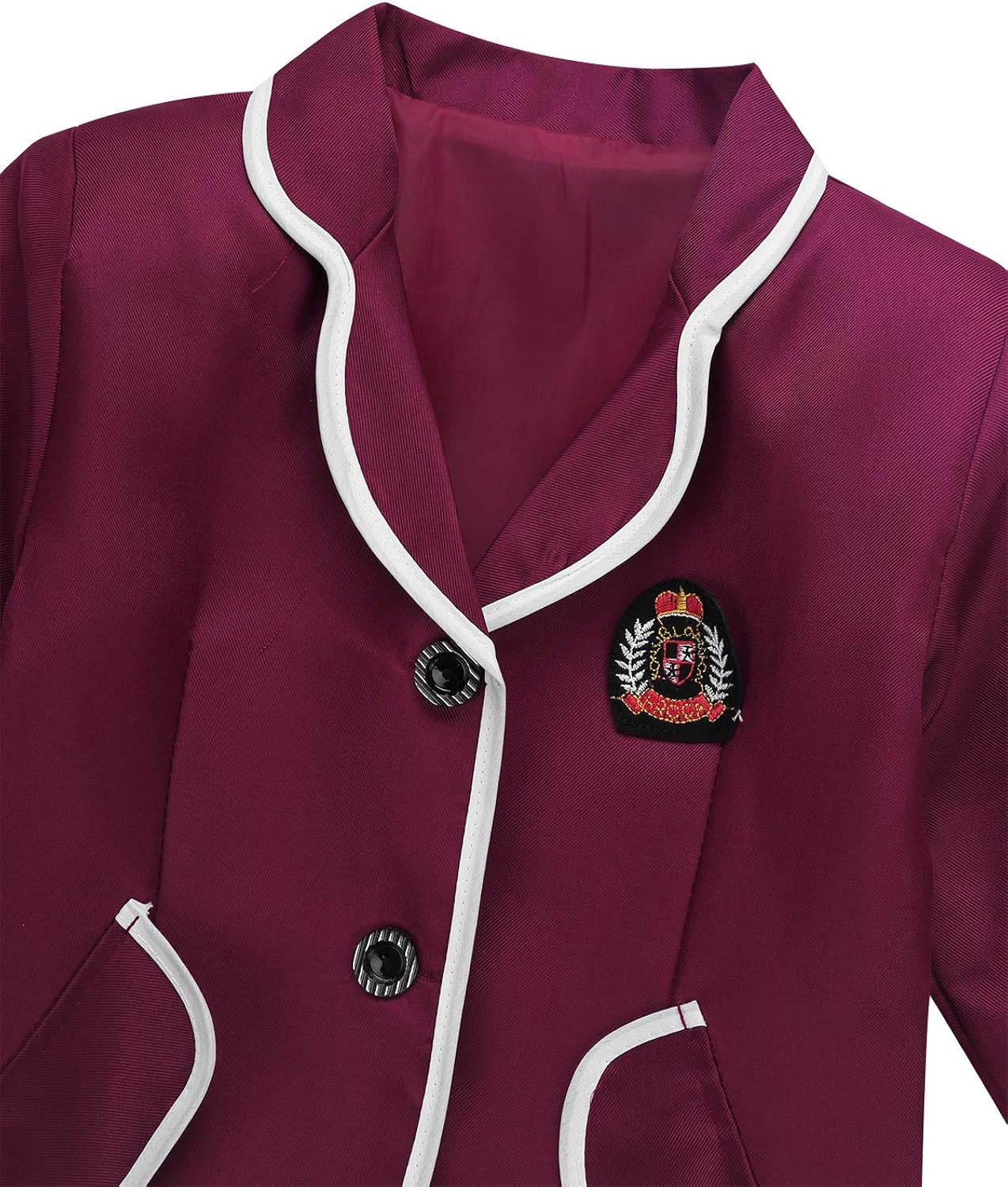 JEATHA Kids Girls Long Sleeves British Style School Uniforms Anime Cosplay Shirt Blazer with Tie Plaid Mini Skirt Set: Clothing