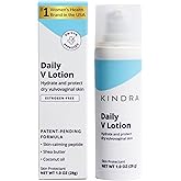 Kindra Daily V Lotion - for Dryness, with Hyaluronic Acid - 60 Applications | OBGYN-Recommended for Vaginal Dryness &amp; Itch with Hyaluronic Acid, Odor Support, Estrogen-Free, pH-Balanced Feminine Care