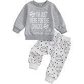 Toddler Baby Boy Baseball Outfit Sweatshirt Top Baseball Jogger Pants Set Sweatsuit 2Pcs Infant Fall Winter Clothes