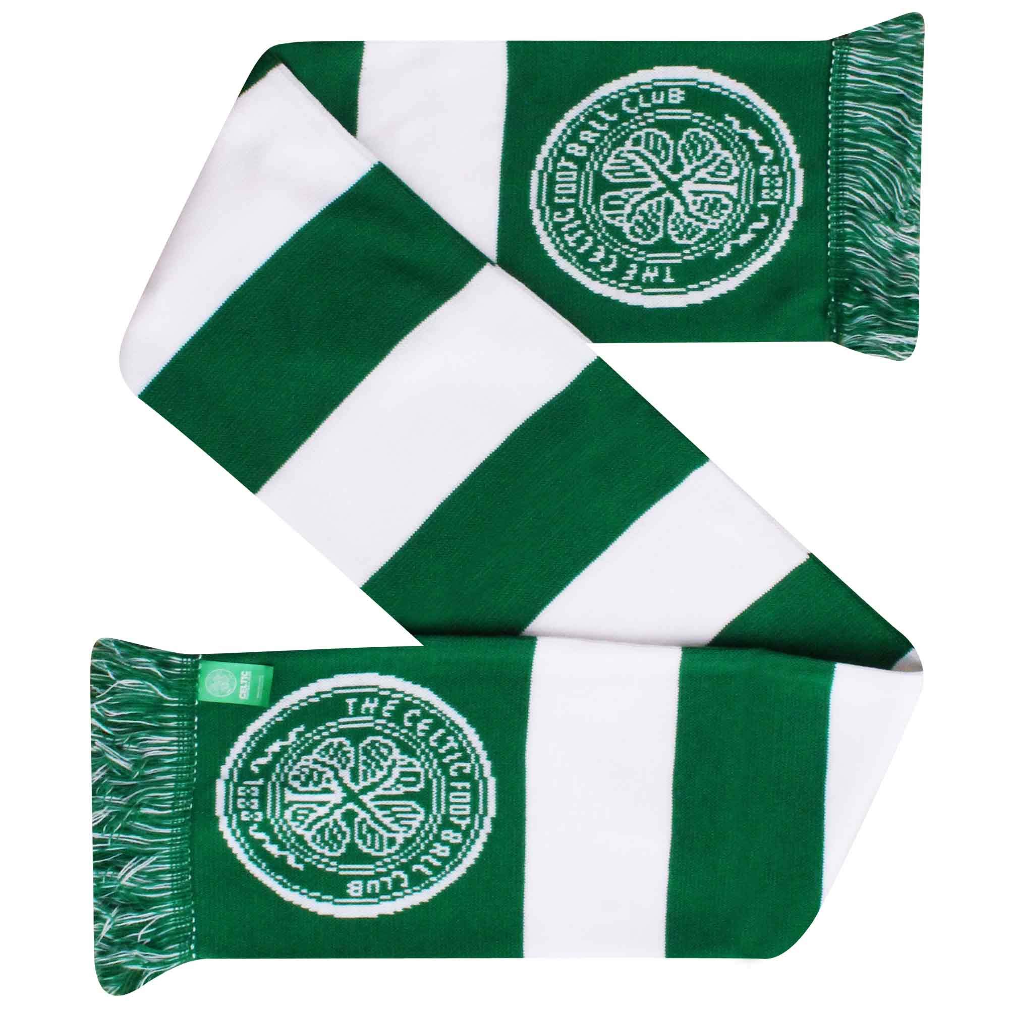 Official Celtic FC Crest Football Fans Bar Scarf (100% Acrylic)