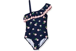 Kanu Surf Girls' Morgan Floral Ruffle 1-Shoulder one Piece Swimsuit