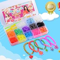 AOKITO 2500+ Elastici per Braccialetti, 32 Colori Kit Elastici Braccialetti Fai Da Te Bambina