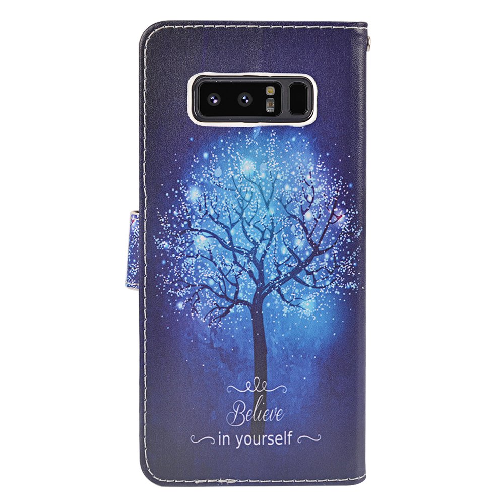 Galaxy Note 8 Case, MagicSky Galaxy Note8 Wallet Case, Premium PU Leather Wristlet Flip Case Cover with Card Slots & Stand for Samsung Galaxy Note8 - Believe in Yourself