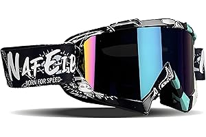 YOHOG Dirt Bike ATV Goggles Motorcycle Gear Riding Motocross Dirtbike Goggles Bike Riding Racing Goggles UTV MX OTG Offroad Goggles for Men Women UV400 Skiing Goggles for Adult Youth Kids（Color Lens）