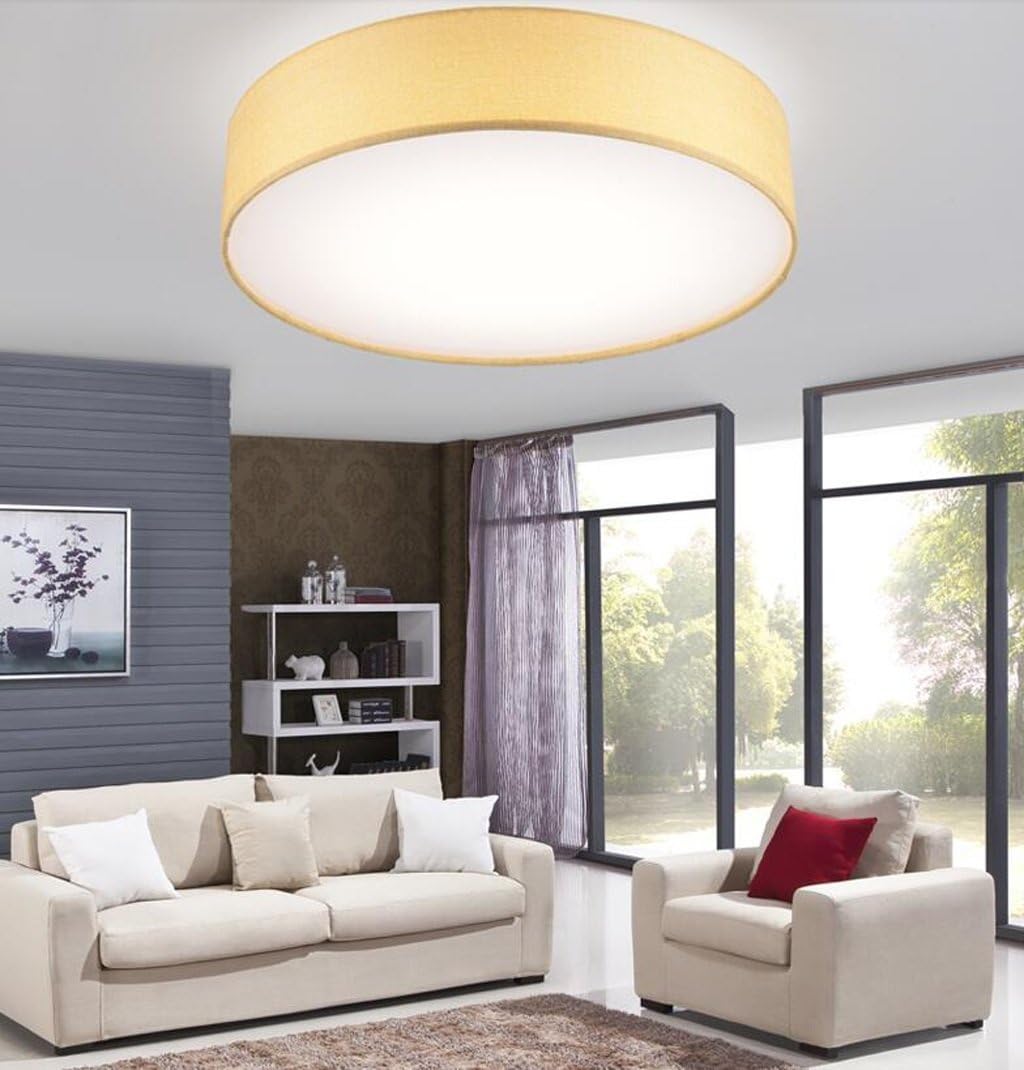 Modern And Simple Romantic Circular Ceiling Cloth Korean Japanese Master Bedroom Den Led Ceiling Color Yellow Size 30cm Amazon Co Uk Kitchen Home