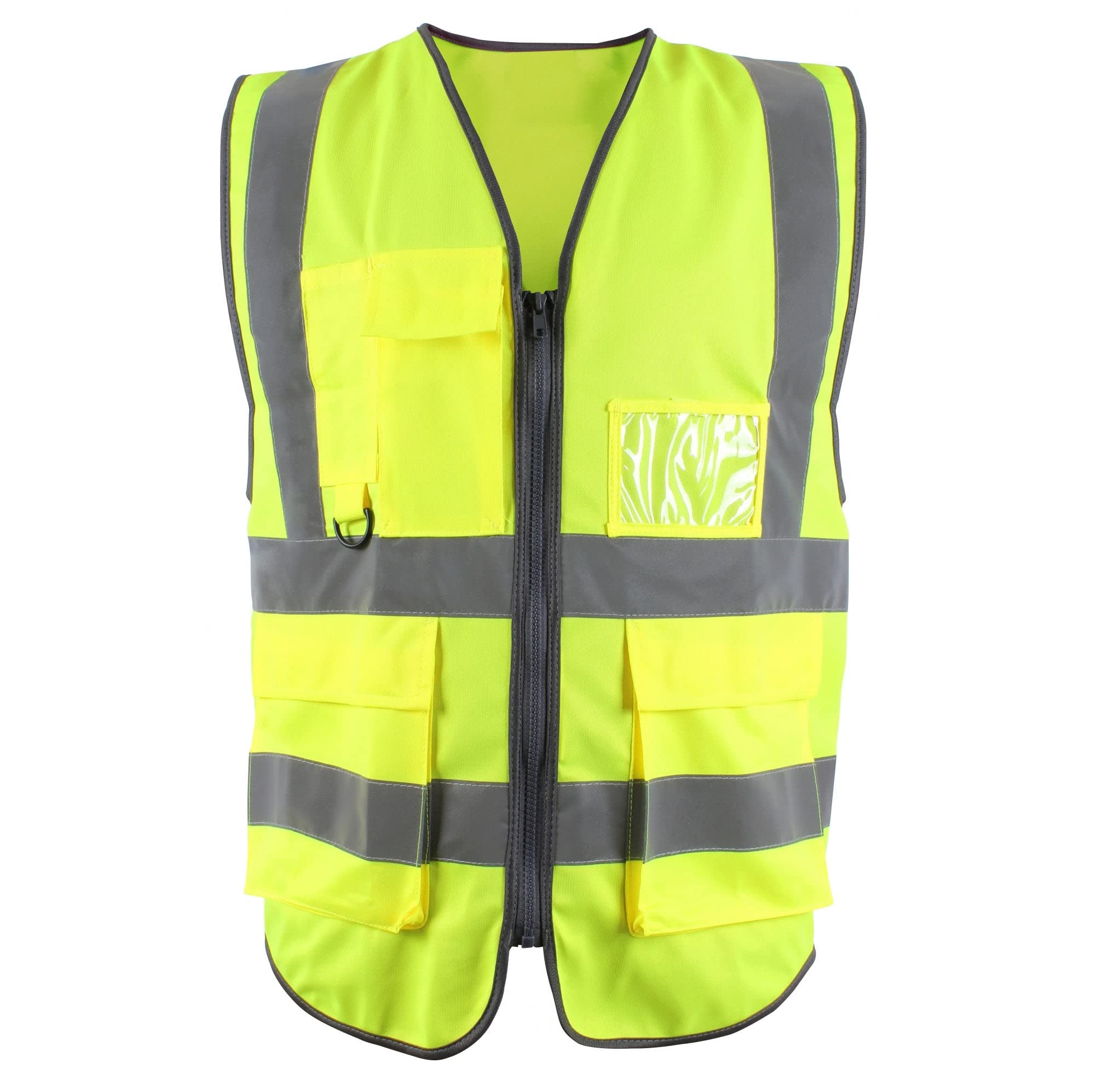 Blackrock Yellow Premium Hi Vis Vest With Pockets, ID Pouch & Key Loop, Mens Womens Reflective High Vis Vests with Pockets & Secure Zip, Safety Vest Security Clothing, Fully EN Certified - Size 3XL