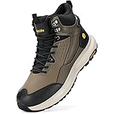 FitVille Wide Mens Boots All-Terrain Non-Slip Men's Hiking Boots Mid Height Outdoor Trekking Camping Shoes for Men, Durable Upper, Comfortable & Shock-Absorbing