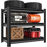 Huhaneon 36''W Garage Shelves Heavy Duty - 1,200Lbs Steel Metal Adjustable Utility Storage Shelving Rack Units 36" W x 16" D x 36" H 3 Tier Black