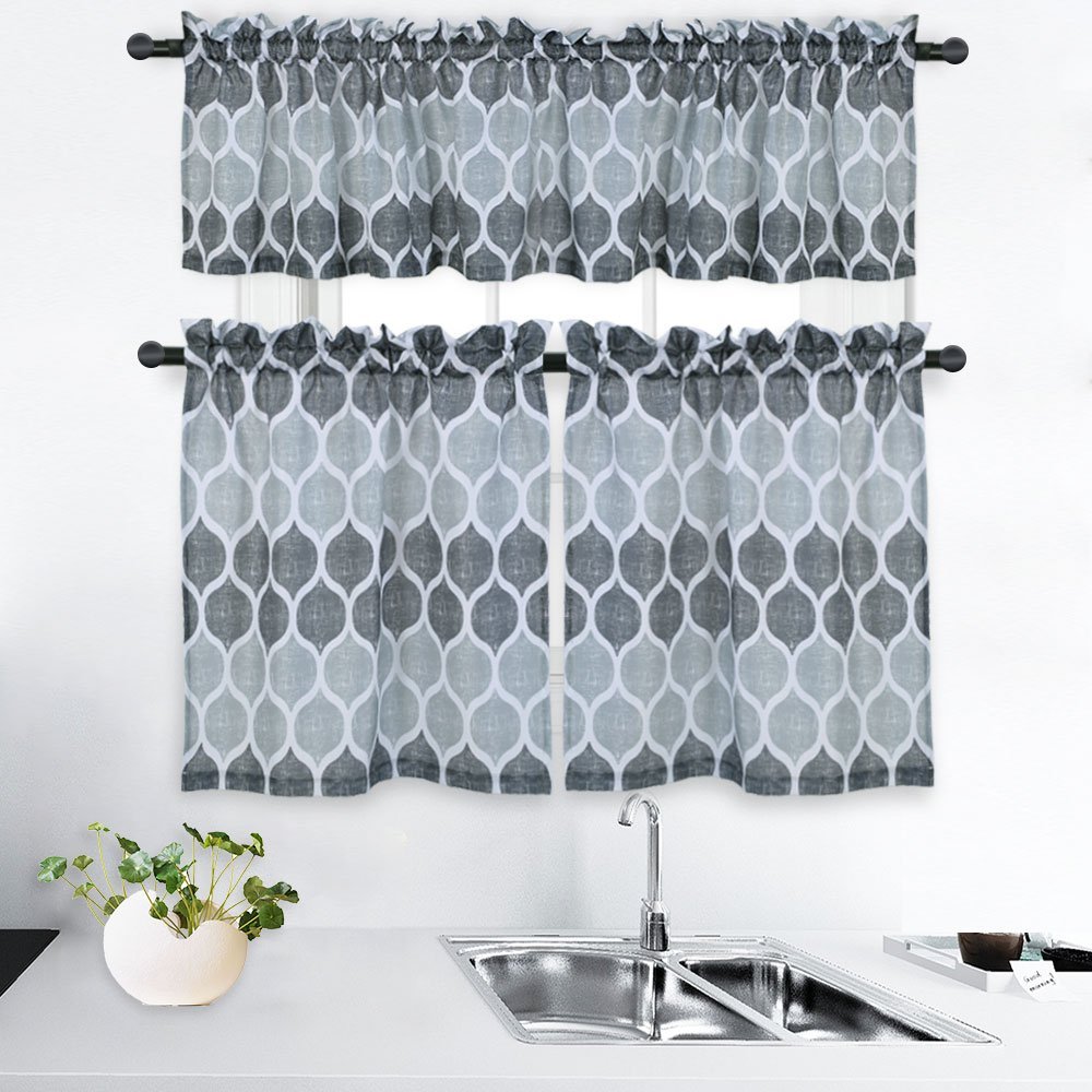 Best Grey And Red Kitchen Curtains