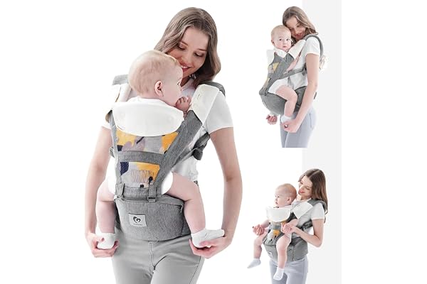 Baby Carrier, Bellababy Multifunction Baby Carrier Hip Seat (Ergonomic M Position) for 3-36 Month Baby, 6-in-1 Ways to Carry,