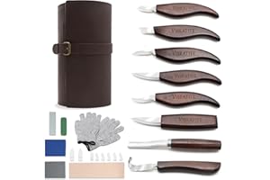 VIBRATITE Wood Carving Tools Set - Deluxe Wood Carving Kit, Wood Carving Knife Set, Whittling Knife, Carving Knife Woodworking, Large Wood Whittling Kit for Beginner and Carpenter Experts