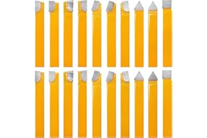 PNBO 20 pc 3/8"Carbide Tip Tipped Cutter Tool Bit Cutting Set For Metal Lathe Tooling.