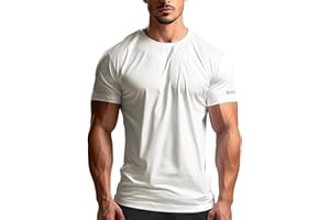 YumiDay Mens Workout Shirts Fitted, Quick Dry Gym Tshirts Running Athletic Top Moisture Wicking Tee
