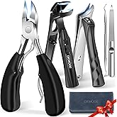 2026 Toenail Clippers for Thick Toenails for Seniors, Angled Head Large Toe Nail Clippers Set for Men, Heavy Duty Ingrown Toenail Clippers with Long Handle, Ultra Sharp Slanted Nail Cutter Wide Jaw