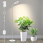 Grow Lights for Indoor Plants 24V, 660nm-Enhanced Full Spectrum, LUMILEDS LED Plant Light, 6.3in Grow lamp with Timer & Dimmi
