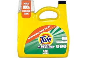 Tide Simply All-In-One Liquid Laundry Detergent, Daybreak Fresh Scent, 138 Loads, 182 fl oz