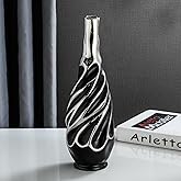 Yundu Black with Silver Ceramics Vases for Flower, Living Room Décor, Coffee Table Décor,Modern Ceramic Vase for Pampas Grass