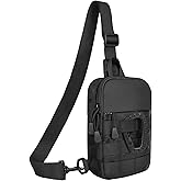 DEYACE Small Sling Bag for Men, Tactical Inspired Waterproof Utility EDC Mini Crossbody Chest Bag for Travel Work Sport
