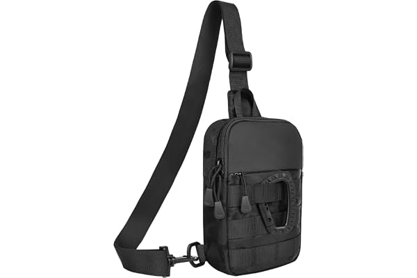 DEYACE Small Sling Bag for Men, Tactical Inspired Waterproof Utility EDC Mini Crossbody Chest Bag for Travel Work Sport