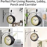 Dyna-Living Double Sided Wall Clock Vintage Outdoor Garden 33x9x31cm view 8