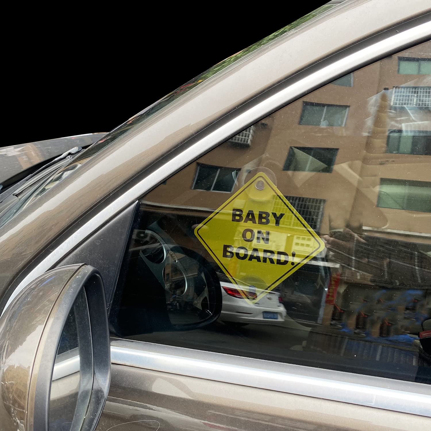 Baby on Board Sticker for Cars 2PCS, WZCNDIDI Baby On Board Warning Signs with Suction Cups, Durable and Strong Without Residue